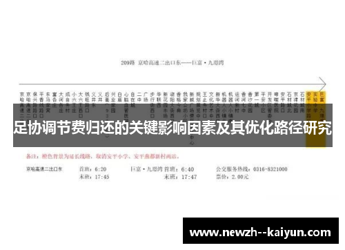 足协调节费归还的关键影响因素及其优化路径研究
